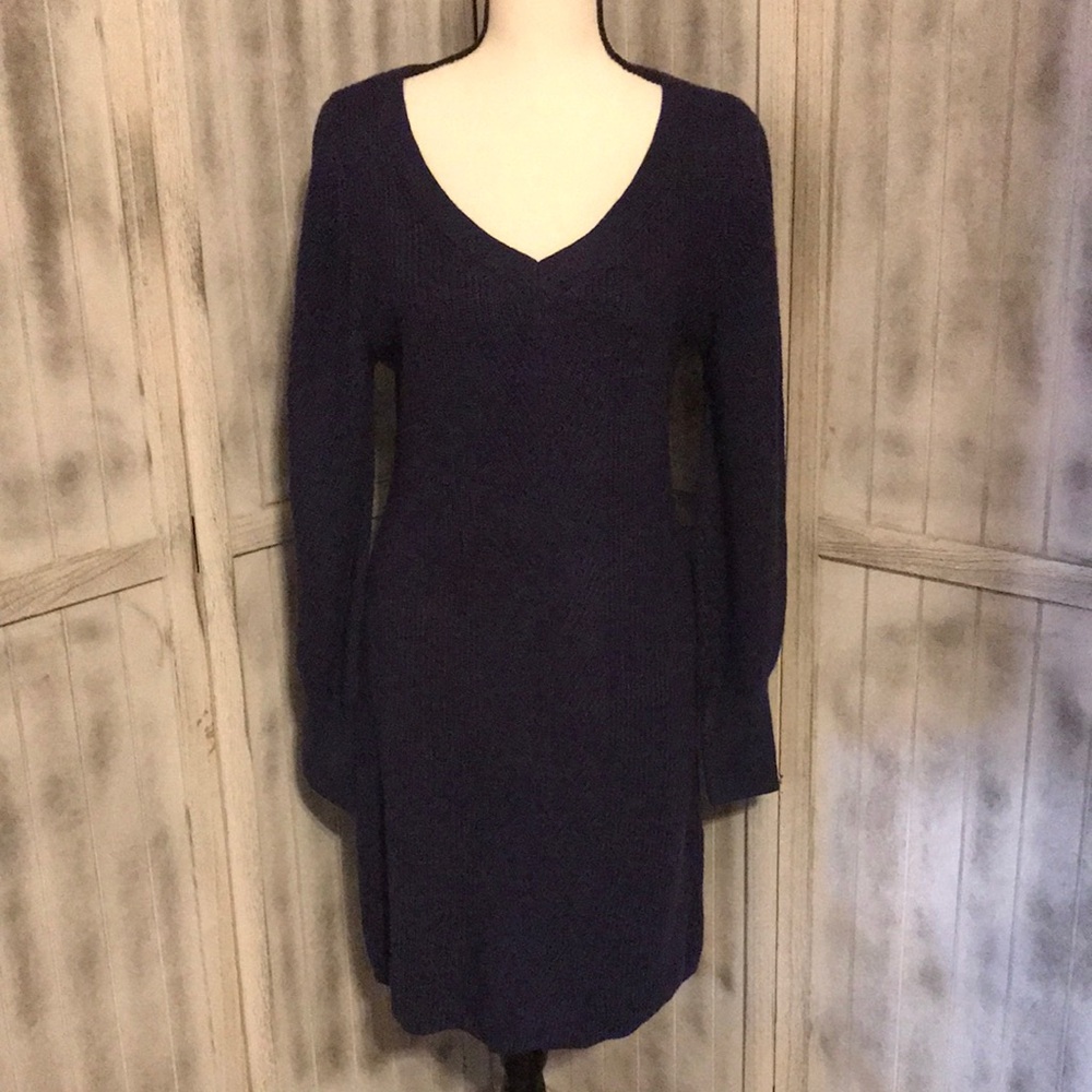 White House Black Market Elegant Navy Blue Women's Sweater Dress